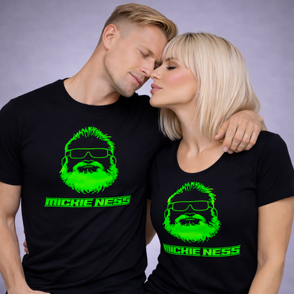 Mickie Ness Branded T-shirt - Colour-Shift: Neon Daylight, Glow in Dark and UV