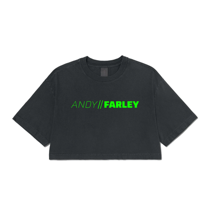 Andy Farley Branded -  Ladies Washed Cropped T-Shirt
