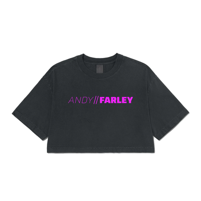 Andy Farley Branded -  Ladies Washed Cropped T-Shirt