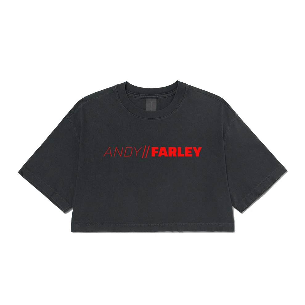 Andy Farley Branded -  Ladies Washed Cropped T-Shirt