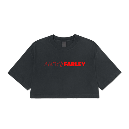 Andy Farley Branded -  Ladies Washed Cropped T-Shirt