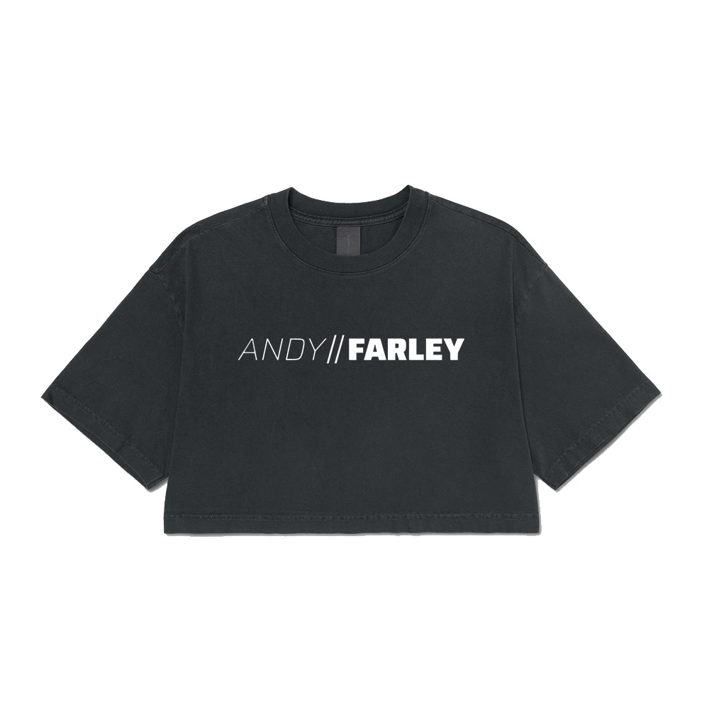Andy Farley Branded -  Ladies Washed Cropped T-Shirt