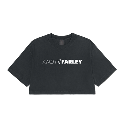 Andy Farley Branded -  Ladies Washed Cropped T-Shirt