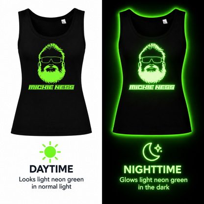 Mickie Ness Branded Ladies Vest - Colour-Shift: Neon Daylight, Glow in Dark and UV
