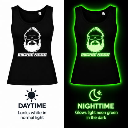 Mickie Ness Branded Ladies Vest - Colour-Shift: Neon Daylight, Glow in Dark and UV